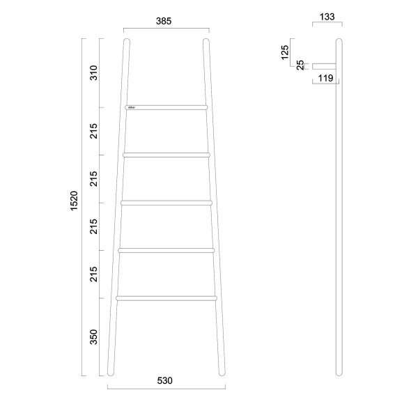 Полотенцесушитель электрический ABBER Treppe 53х152 см лесенка, нержавеющая сталь, электропровод с вилкой, цвет белый матовый AH4705MW