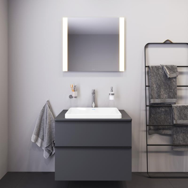 Раковина DURAVIT D-Neo WonderGliss 60х43,5х14,5 см, встраиваемая сверху, прямоугольная, санфарфор, цвет белый, без отверстия/площадки под смеситель, антигрязевое покрытие, без перелива