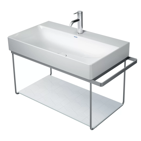 Консоль DURAVIT DuraSquare для раковины 86,5x45,1x40 см, подвесная, цвет хром, металлический каркас под раковину, тумба, прямоугольная, с полкой, с полотенцедержателем