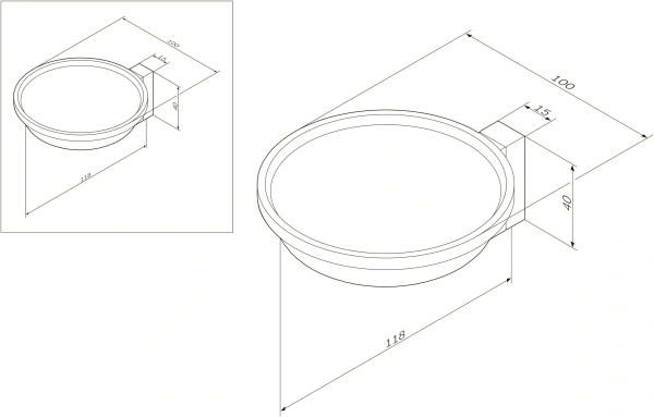 Мыльница Am.Pm Admire с настенным держателем, цвет хром/белый матовый, металл/стекло, округлая, для душа/мыла, в ванную комнату