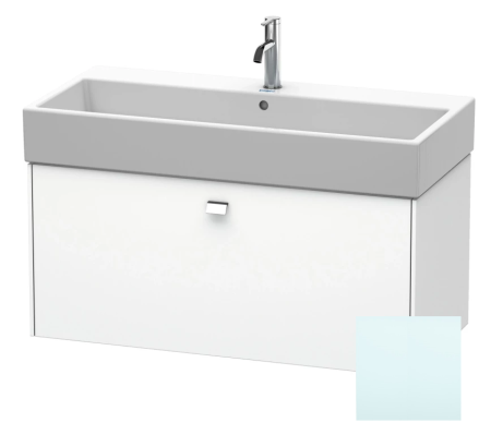 Тумба под раковину Duravit Brioso, 98,4х45,9х44,2 см, подвесная, 1 выдвижной ящик, ДСП, цвет: светло-голубой/хром, шкафчик навесной, механизм доводчика, прямоугольная, правая/левая, в ванную комнату