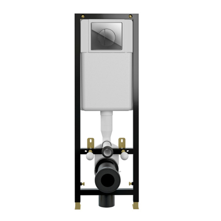 Инсталляция для подвесного унитаза Cersanit, (с клавишей смыва, кнопкой LEON), система для подвесного унитаза, со скрытым смывным бачком (бак), комплект, размеры рамы (каркас) 35х110х13,5 см