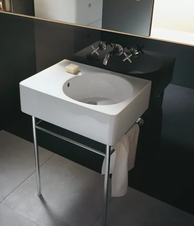 Консоль DURAVIT Scola для раковины 50x40x67 см, напольная, цвет полированный хром, металлический каркас под раковину, тумба, прямоугольная
