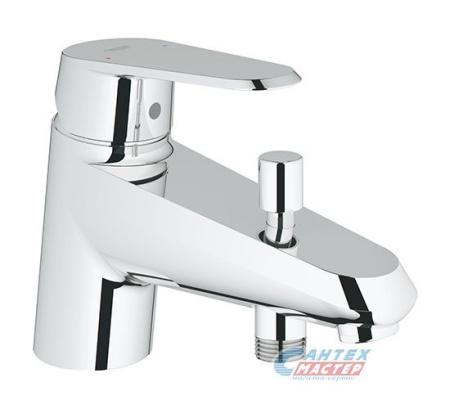 Смеситель для ванны/душа Grohe Eurodisc Cosmopolitan однорычажный, керамический, настенный, излив фиксированный 160 мм, латунь, цвет хром, короткий, универсальный, горизонтальный, рычажный, кран, комплект, сантехника, размер, характеристики, высота