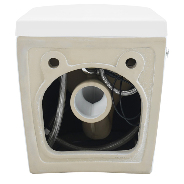 Унитаз подвесной ABBER Bequem 580х360х380 мм цвет белый, горизонтальный (прямой) выпуск, импульсный смыв, система антивсплеск, безободковый, с сиденьем микролифт, дюропласт, под скрытый бачок AC1108P