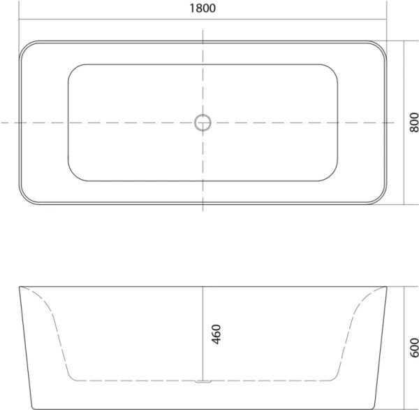 Ванна Aquatek Квадро 180х80 см отдельностоящая, акрил, цвет белый глянцевый, (без гидромассажа) прямоугольная, со сливом, с ножками, универсальная