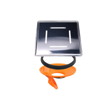 Решетка Metaleks KVADRO для душевого трапа 15х15 см, цвет хром, для душа в полу, перфорированная, с сухим затвором, нержавеющая сталь, квадратная