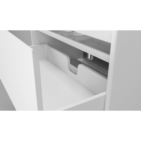 Тумба под раковину Velvex Klaufs 100.2Y, 995х450х723 мм, подвесная, цвет шатане/белый, 2 выдвижных ящика/выдвижной органайзер, подходит раковина Paola Mario 100, правая/левая, правосторонняя/левосторонняя/универсальная, в ванную комнату