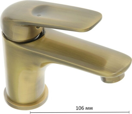 Смеситель для раковины/умывальника Accoona, однорычажный, неповоротный, керамический, длина излива 106 мм, латунь, цвет хром