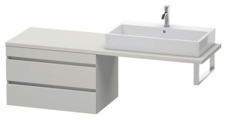 Тумба/шкафчик для консоли/столешницы Duravit DuraStyle под раковину 80х54,8х51,2 см, подвесная, ДСП, цвет: бетонно-серый, 2 выдвижных ящика, прямоугольная