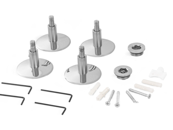 Полотенцесушитель 600х600 мм Energy Step водяной. 1" дюйм, с боковым подключением, из нержавеющей стали, форма лесенка дугой, настенный, цвет хром, для ванны, вертикальный, 5 перекладин, к стояку горячей воды, для отопления, хромированный