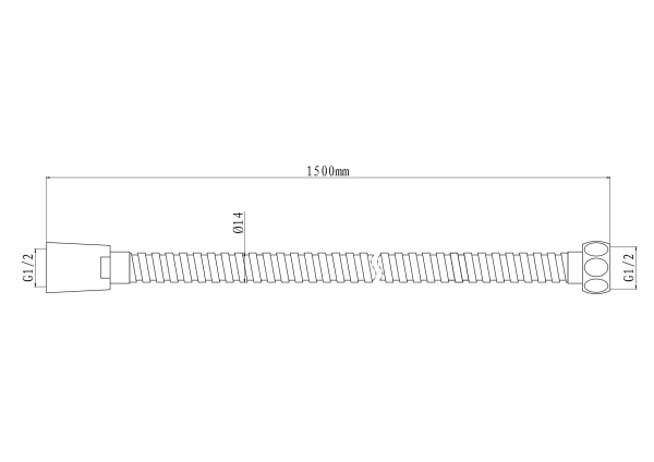 Шланг для душа Olives F0400 1/2"вн.х1/2"вн. 1,5 м нержавеющая сталь, цвет сталь, для душа/лейки/ванны