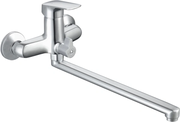 Комплект Aquatek Вега 2 в 1 смеситель для ванны (излив 320 мм)/душевой гарнитур, цвет хром, однорычажный, латунь/нержавеющая сталь