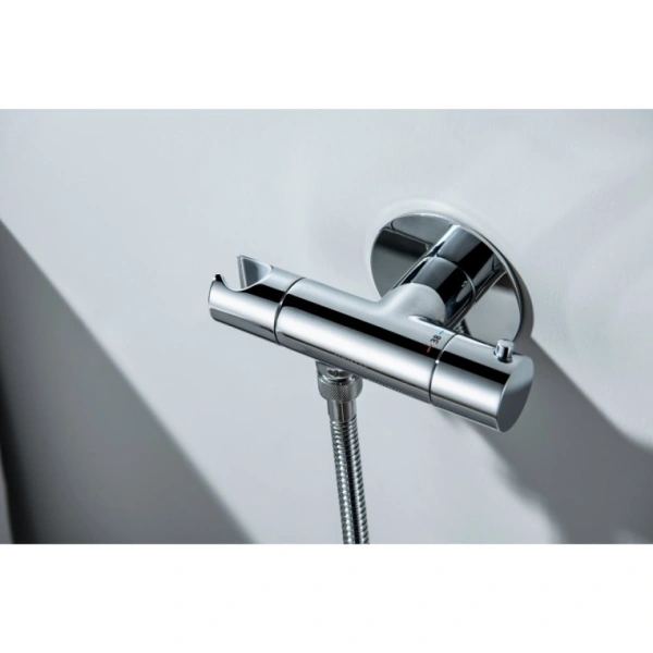 Смеситель термостатический с гигиеническим душем Aquatek Оберон встраиваемый, однорычажный, без излива, с гибким шлангом/лейкой, латунь, цвет хром