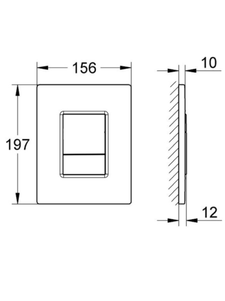 Кнопка смыва Aquatek Pneumo N прямоугольная, цвет оружейная сталь, пластик, клавиша управления (клавиши прямоугольные) для сливного бачка, инсталляции унитаза, двойная, пневматическая, панель, размер 156х197х10 мм