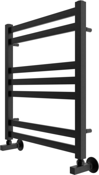 Полотенцесушитель Aquatek Лира водяной П7 500х600 мм черный муар, нержавеющая сталь, лесенка, подключение нижнее