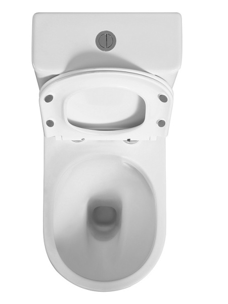 Унитаз компакт Azario BONELLE белый, универсальный выпуск, напольный, с быстросьемным сиденьем микролифт, безободковый, дюропласт AZ-1229A