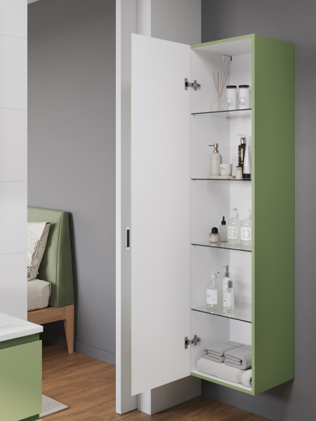 Пенал Cersanit MODUO 40 подвесной, (правый/левый/универсальный), с распашными дверцами, цвет шалфей, в ванную комнату