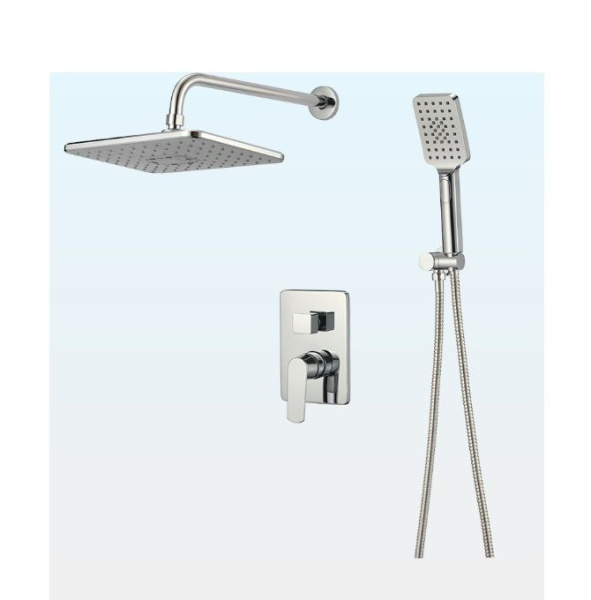 Душевая система встраиваемая OSGARD DALALVEN, цвет хром, комплект: однозахватный смеситель/тропический душ (с верхней лейкой)/лейка/шланг, латунь