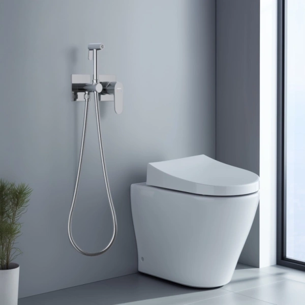 Смеситель с гигиеническим душем Aquatek Оберон встраиваемый, однорычажный, керамический, без излива, с гибким шлангом/лейкой, латунь, цвет хром