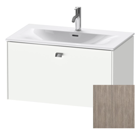 Тумба под раковину Duravit Brioso, 82х47,9х44,2 см, подвесная, 1 выдвижной ящик, ДСП, цвет: сосна серебристая/хром, шкафчик навесной, механизм доводчика, прямоугольная, правая/левая, в ванную комнату