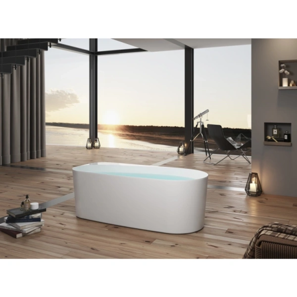 Ванна Aquatek Прима 170х80 см отдельностоящая, акрил, цвет белый глянцевый, (без гидромассажа, сифона, фронтальной панели), овальная, со сливом, с ножками, универсальная