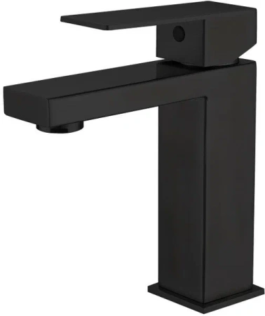 Смеситель для раковины/умывальника Haiba, однорычажный, неповоротный, нержавеющая сталь, длина излива 110 мм, керамический, цвет черный