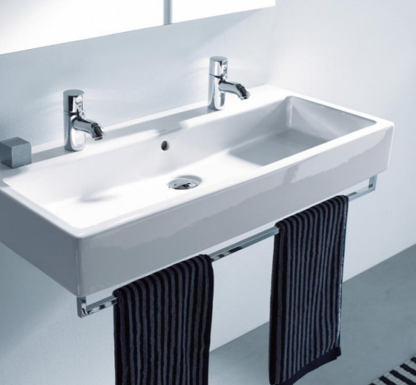 Полотенцедержатель DURAVIT Vero для раковины, одинарный, на раковину, неповоротный, 80 см, металлический, форма квадратная, для полотенец, в ванную/туалет, цвет хром, для умывальника
