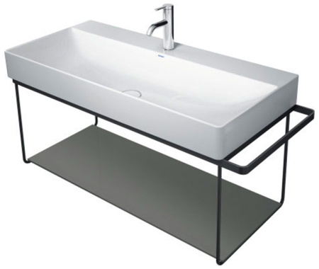 Полка Duravit DuraSquare для металлической консоли под раковину, размер 97х38 см, цвет: серая фланель, стеклянная, прямоугольная, вставка, для раковины, в ванную комнату