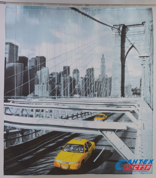 Шторка АкваЛиния для ванной комнаты полиэстер город CFX478Р