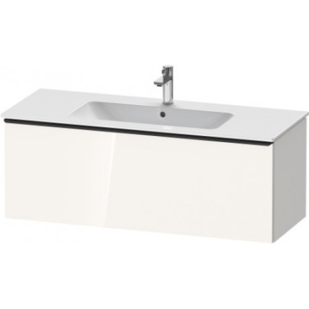 Тумба под раковину Duravit D-Neo, 121х46,2х44 см, подвесная, 1 выдвижной ящик, ДСП, цвет: белый глянец, шкафчик навесной, прямоугольная, правая/левая, в ванную комнату