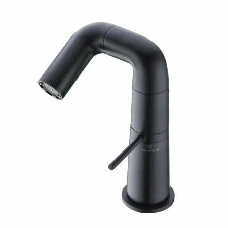 Смеситель для раковины/умывальника Haiba, однорычажный, поворотный, латунь, длина излива 66 мм, керамический, цвет черный