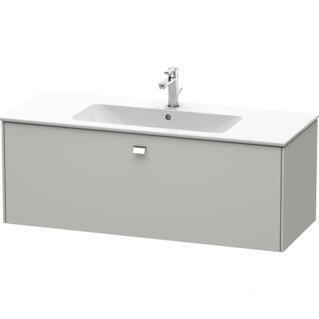 Тумба под раковину Duravit Brioso, 122х47,9х44,2 см, подвесная, 1 выдвижной ящик, ДСП, цвет: бетонно-серый/хром, шкафчик навесной, механизм доводчика, прямоугольная, правая/левая, в ванную комнату