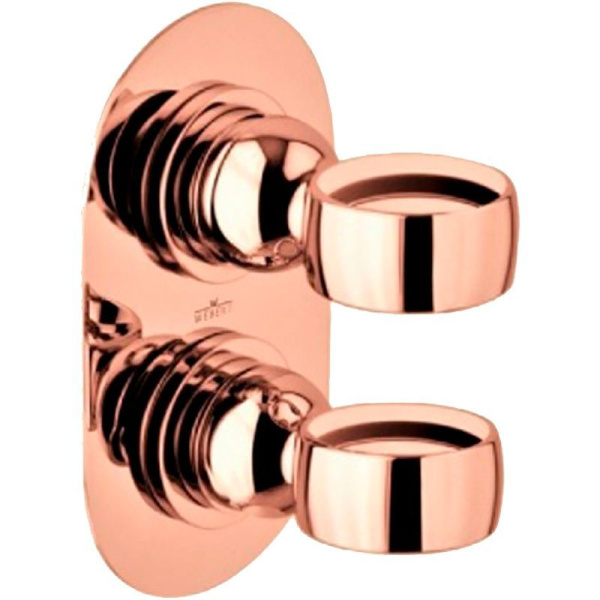 Смеситель для душа Webert Opera однорычажный, скрытого монтажа, керамический, настенный, без излива/шланга/лейки, латунь розовое золото