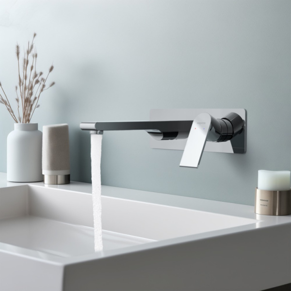 Смеситель для раковины/умывальника Aquatek Лира встраиваемый, однорычажный, неповоротный, латунь, длина излива 192 мм, керамический, цвет хром