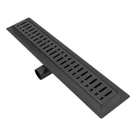 Водоотводящий желоб Raglo R650.60.09 с перфорированной решеткой 600 мм, цвет графит, горизонтальный сток, DN 50 