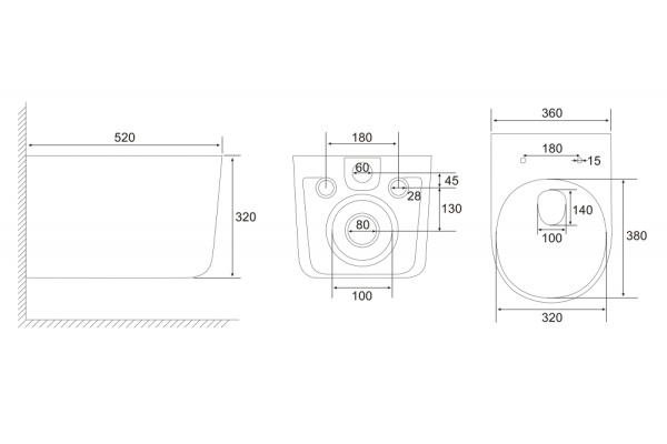Унитаз подвесной ABBER Ultra 520х360х320 мм цвет белый, горизонтальный (прямой) выпуск, смыв каскадный, с ультратонким ободком, система антивсплеск, с сиденьем микролифт, дюропласт