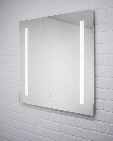 Зеркало Домино Good Light 2-65, 65х70 см, с LED/ЛЕД-подсветкой, прямоугольное, выключатель сенсорный, для ванны, навесное/подвесное/настенное, дизайнерское