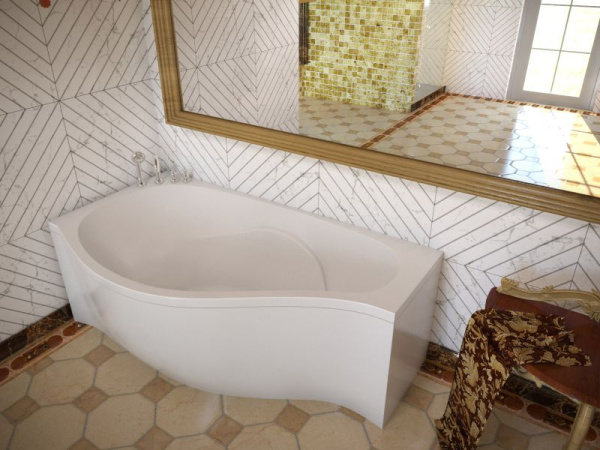 Панель фронтальная Эстет Грация 170 см, для ванны, ABS-пластик, цвет: белый, (экран для ванны) прямоугольный, лицевая панель, универсальная, правая, правосторонняя