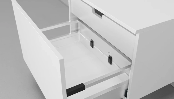 Тумба Velvex Unit 800-0-2, 800х480х400 мм, подвесная, цвет белый лед, два выдвижных ящика (один внутри другого), универсальная, в ванную комнату