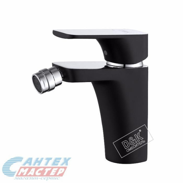 Смеситель для биде D&K Berlin Technishe однорычажный черный хром DA1432215