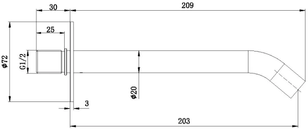 Излив Allen Brau Priority 3.0L для ванны, длина 203 мм цвет черный матовый, латунь, встраиваемый/встроенный