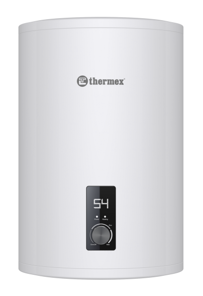 Водонагреватель 30 л Thermex Solo 30 V электрический, настенный, вертикальный, накопительный тип, 2 квт, 530х355х340 мм, 230 в, (цвет белый, круглая), с нижней подводкой