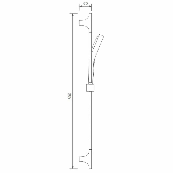 Душевой гарнитур Splenka S470.02 наружного монтажа, высота 600 мм, цвет хром, комплект: стойка/лейка/шланг, нержавеющая сталь/пластик