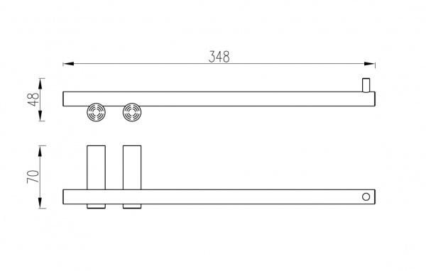 Полотенцедержатель ABBER Osten 316 одинарный, настенный, неповоротный, 348 мм нержавеющая сталь, для полотенец, в ванную/туалет/душевую кабину, цвет сталь брашированная AA1854BST
