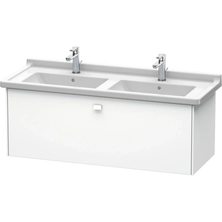Тумба под раковину Duravit Brioso, 122х46,9х45,2 см, подвесная, 1 выдвижной ящик, ДСП, цвет: белый матовый, шкафчик навесной, механизм доводчика, прямоугольная, правая/левая, в ванную комнату