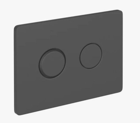 Кнопка смыва Cersanit ACCENTO CIRCLE для AQUA 50, двойной смыв, черная матовая, клавиша управления для сливного бачка, инсталляции унитаза, двойная, пневматическая, панель, универсальная, размер 221х13х161 мм