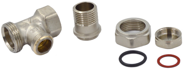 Клапан радиаторный Okseler 1/2"вн.-нр. запорно-регулирующий прямой, с полусгоном, для радиатора отопления, латунный, никелированный 