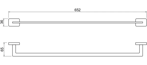 Полотенцедержатель Aquatek Либра одинарный, 600 мм настенный, неповоротный, нержавеющая сталь, для полотенец в ванную/туалет/душевую кабину, цвет хром