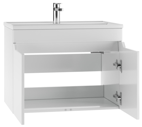 Тумба под раковину Домино Мечта Айсберг 70, 670х435х500 мм, цвет- белый, подвесная, 2 распашные дверцы, ЛДСП/МДФ, шкафчик подвесной, под умывальник, прямоугольная